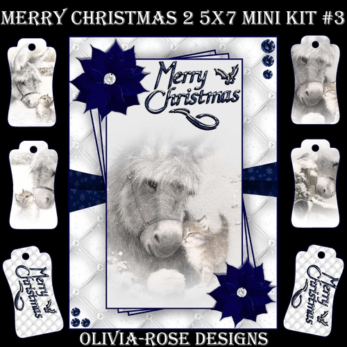 Merry Christmas 2 5X7 Mini Kit #3       ,   