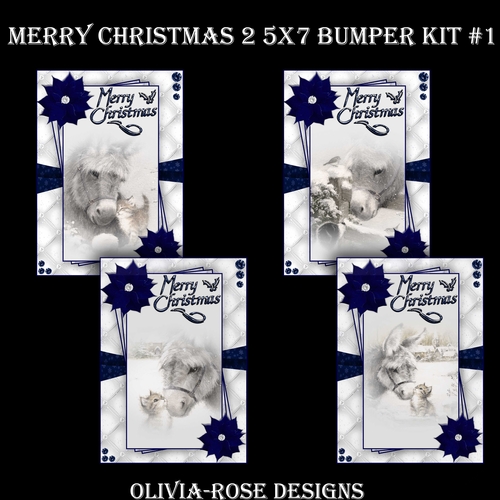 Merry Christmas 5X7 2 Bumper Kit #1       ,   