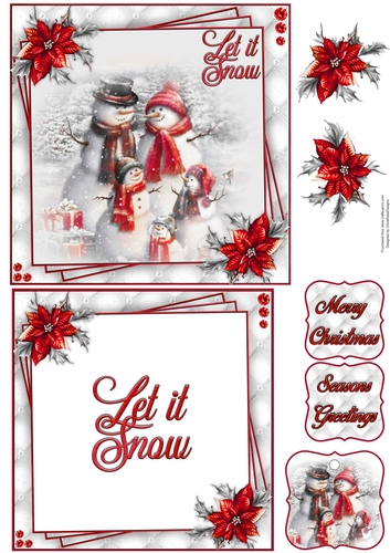 Snowman Family 2 6X6 Topper Sheet #1 