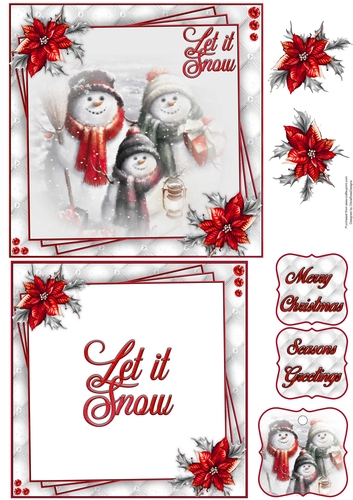 Snowman Family 2 6X6 Topper Sheet #3 