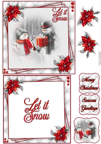 Snowman Family 2 6X6 Topper Sheet #4 