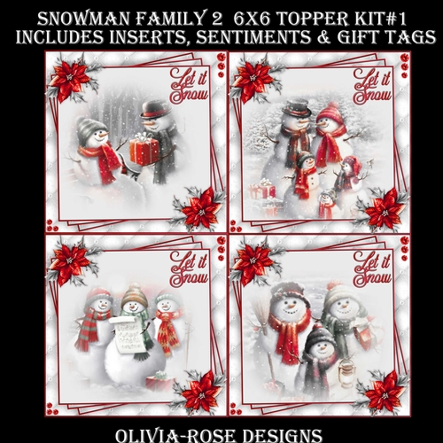 Snowman Family 2 6X6 Topper Kit #1 