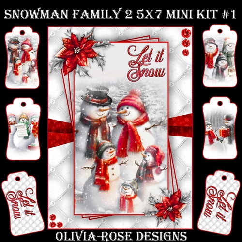 Snowman Family 2 5X7 Mini Kit #1       ,   