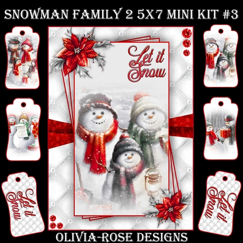 Snowman Family 2 5X7 Mini Kit #3       ,   