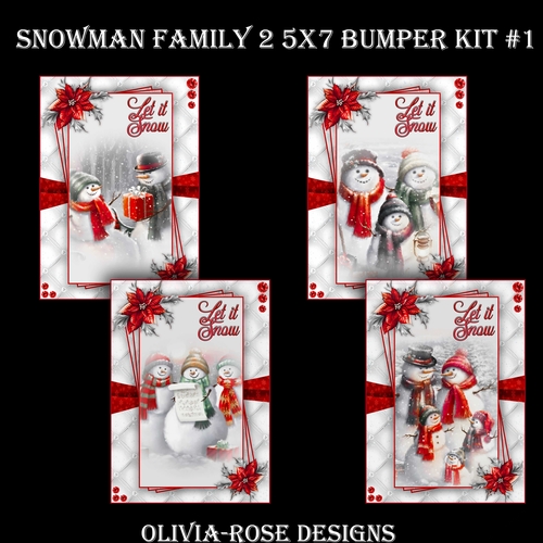 Snowman Family 2 5X7 Bumper Kit #1       ,   