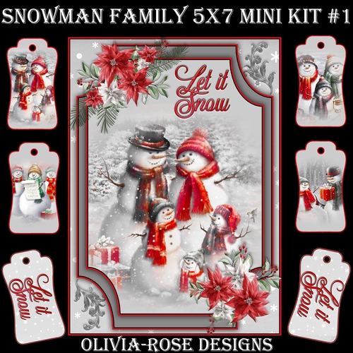 Snowman Family 5X7 Mini Kit #1       ,   