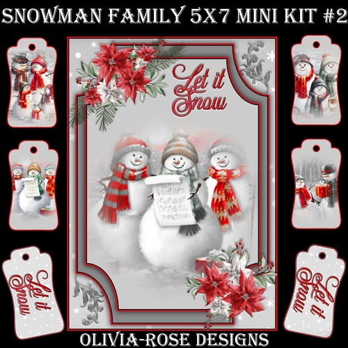 Snowman Family 5X7 Mini Kit #2       ,   