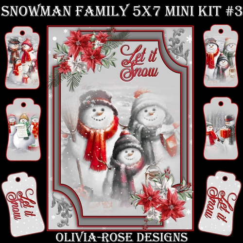 Snowman Family 5X7 Mini Kit #3       ,   
