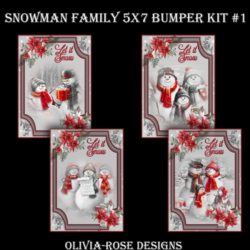Snowman Family 5X7 Bumper Kit #1       ,   
