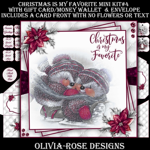 Christmas Is My Favorite Mini Kit #4    AN  NO FLOWERS OR TEXT  & A 6X6 TOPPER  INSERT**