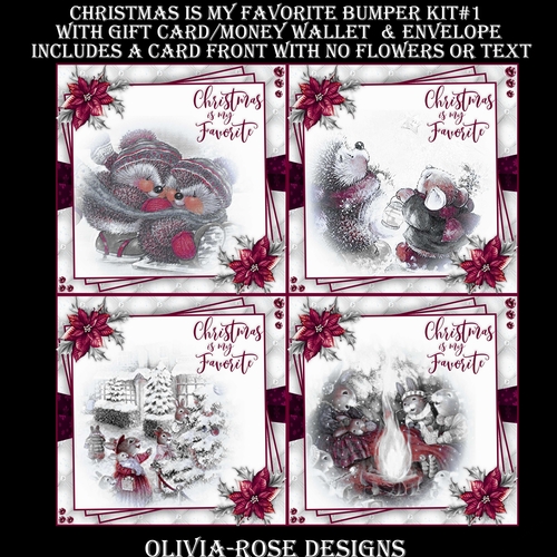 Christmas Is My Favorite Bumper Kit #1    AN  NO FLOWERS OR TEXT  & A 6X6 TOPPER  INSERT**