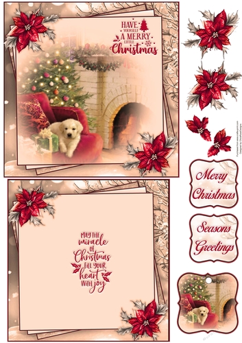 Dogs Christmas 6X6 Topper Sheet #2 