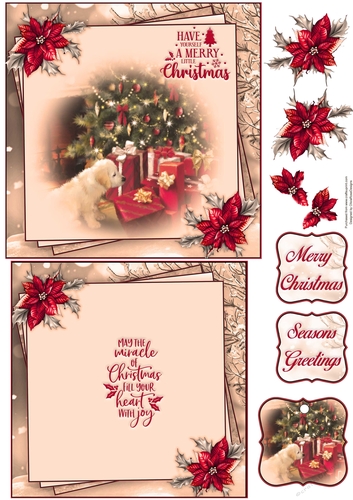 Dogs Christmas 6X6 Topper Sheet #3 