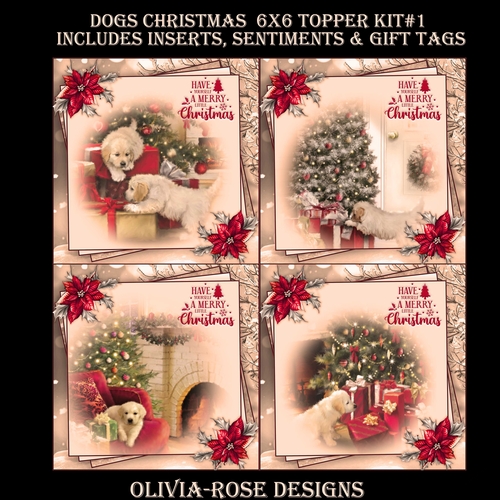 Dogs Christmas  6X6 Topper Kit #1 