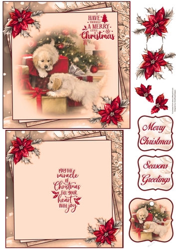 Dogs Christmas 6X6 Topper Sheet #4 