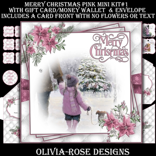 Merry Christmas Pink  Mini Kit #1  