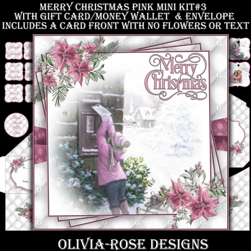 Merry Christmas Pink  Mini Kit #3  
