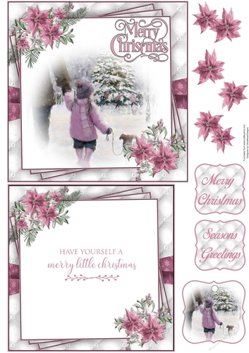 Merry Christmas Pink 6X6 Topper Sheet #1 