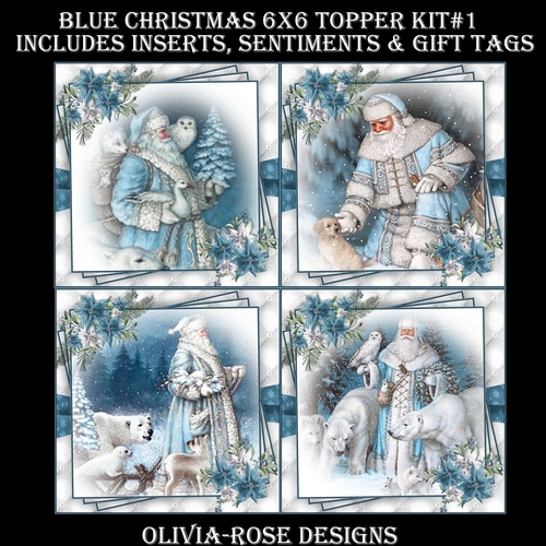 Blue Christmas 6X6 Topper Kit #1