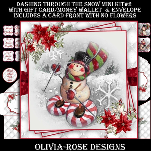 Dashing Through The Snow Mini Kit #2   **   WITH NO FLOWERS &   7X7