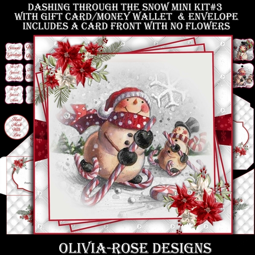 Dashing Through The Snow Mini Kit #3   **   WITH NO FLOWERS &   7X7