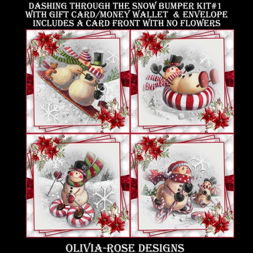 Dashing Through The Snow Bumper Kit #1   **   WITH NO FLOWERS &   7X7