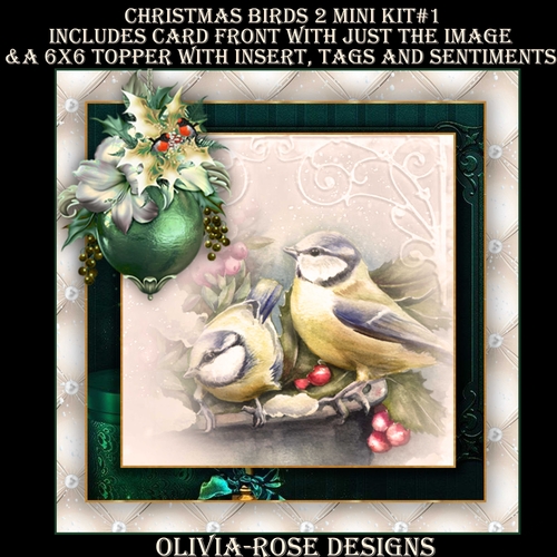 Christmas Birds 2 Mini Kit #1   