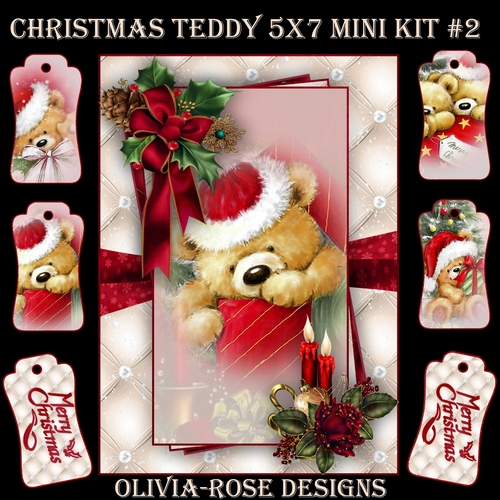Christmas Teddy 5X7 Mini Kit #2  