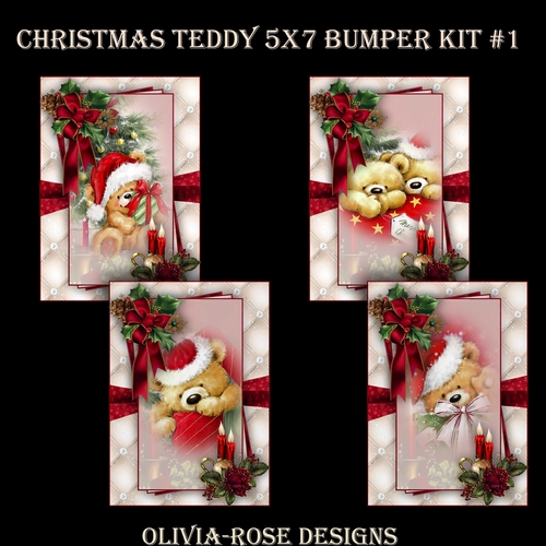 Christmas Teddy 5X7 Bumper Kit #1  