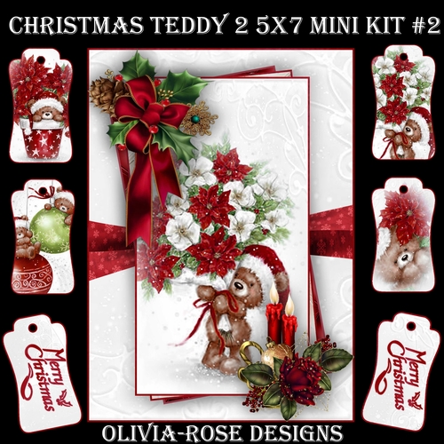 Christmas Teddy 2 5X7 Mini Kit #2  
