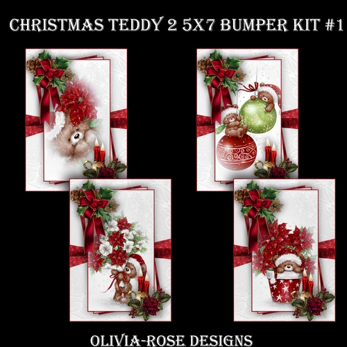 Christmas Teddy 2 5X7 Bumper Kit #1  