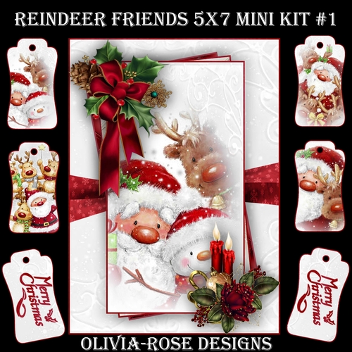 Reindeer Friends 5X7 Mini Kit #1  