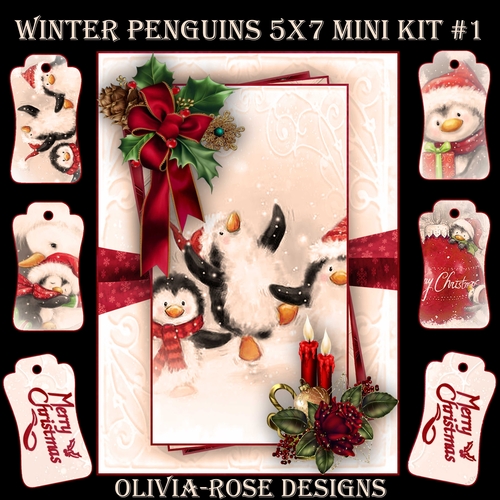 Winter Penguins 5X7 Mini Kit #1  