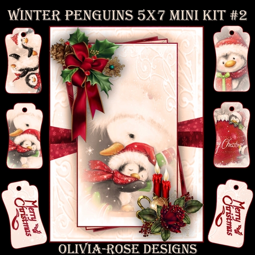 Winter Penguins 5X7 Mini Kit #2  