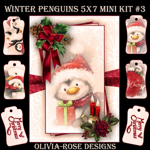 Winter Penguins 5X7 Mini Kit #3  