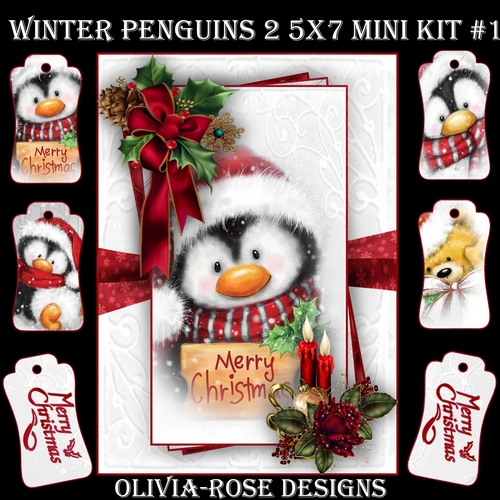 Winter Penguins 2 5X7 Mini Kit #1  