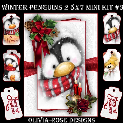 Winter Penguins 2 5X7 Mini Kit #3  