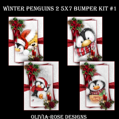 Winter Penguins 2 5X7 Bumper Kit #1  