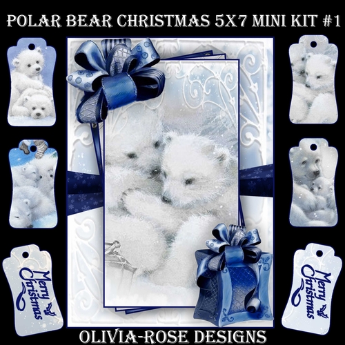 Polar Bear Christmas 5X7 Mini Kit #1  