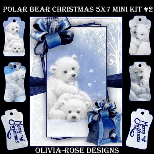 Polar Bear Christmas 5X7 Mini Kit #2  