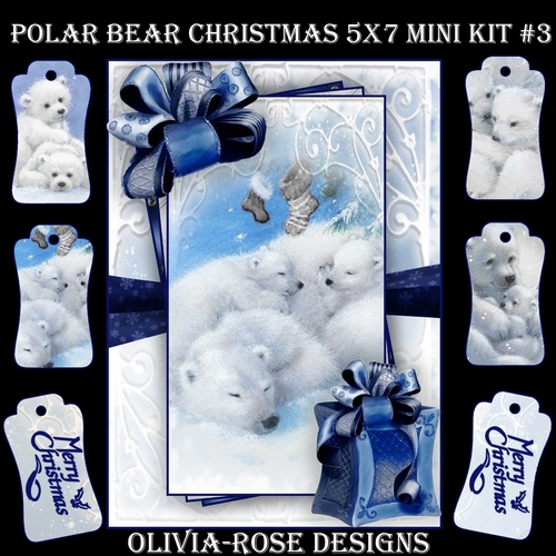Polar Bear Christmas 5X7 Mini Kit #3  