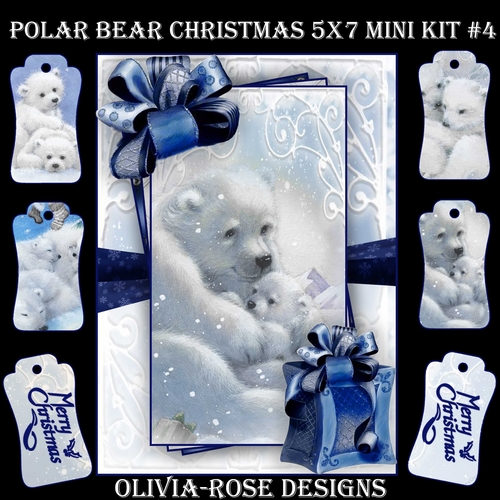 Polar Bear Christmas 5X7 Mini Kit #4  