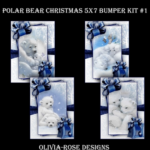 Polar Bear Christmas 5X7 Bumper Kit #1  