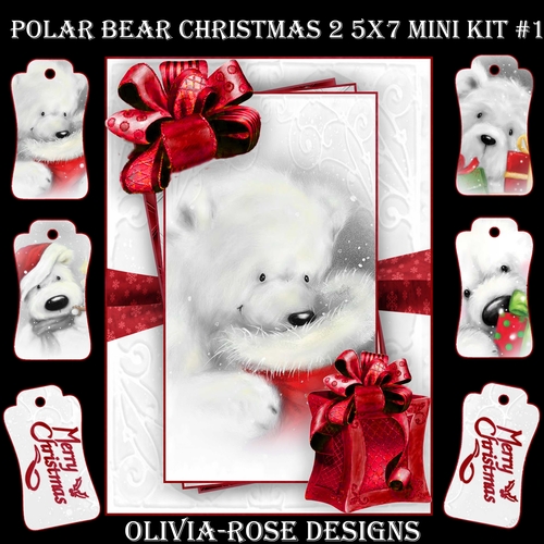 Polar Bear Christmas 2 5X7 Mini Kit #1  