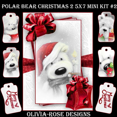 Polar Bear Christmas 2 5X7 Mini Kit #2  