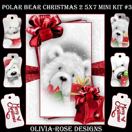 Polar Bear Christmas 2 5X7 Mini Kit #3  