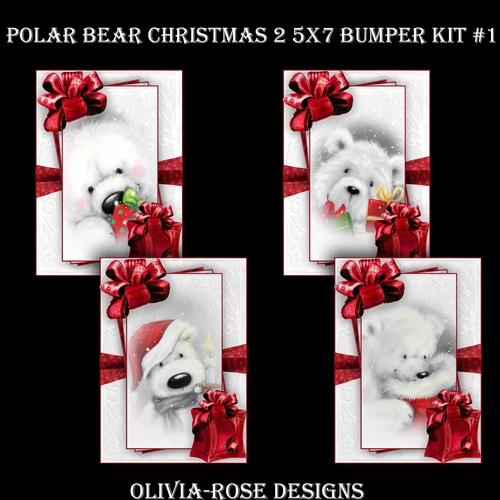 Polar Bear Christmas 2 5X7 Bumper Kit #1  