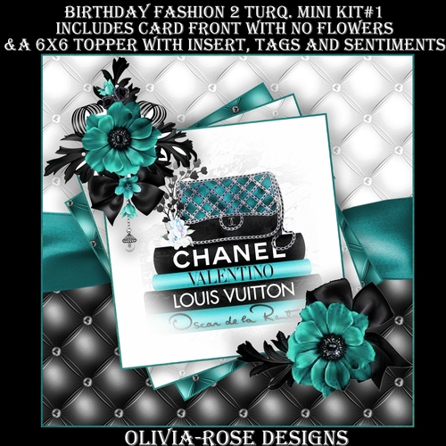 Birthday Fashion 2 Turquoise Mini Kit #1  