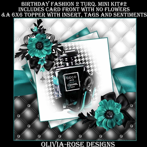 Birthday Fashion 2 Turquoise Mini Kit #2  