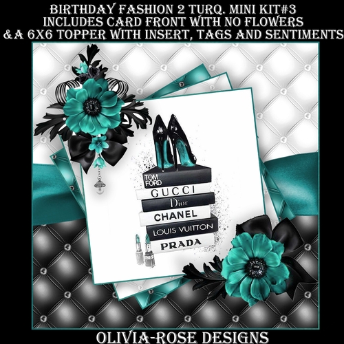 Birthday Fashion 2 Turquoise Mini Kit #3  